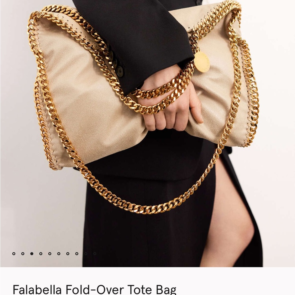 Stella McCartney Falabella Fold Over Tote Cream Silver Chain AUTHENTIC - Picture 7 of 7